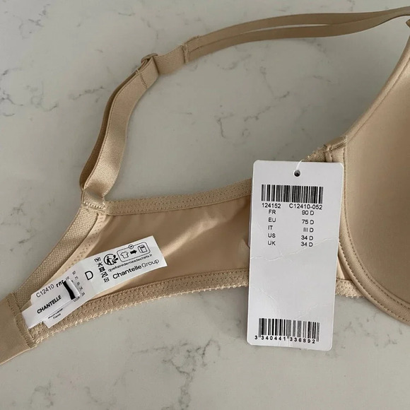 Chantelle Basic Invisible Underwire Memory Foam T Shirt Bra Nude Sz 34D NWT - Picture 5 of 12